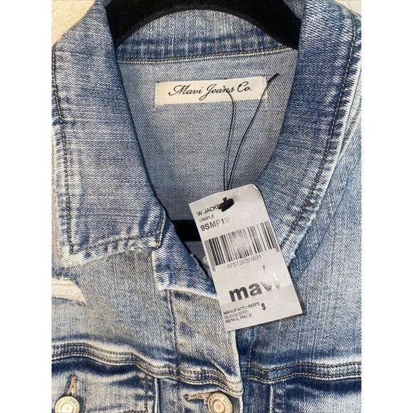 NEW MAVI jean jacket distress Women JILL punk rock y2k 90s grunge L western - Picture 4 of 10